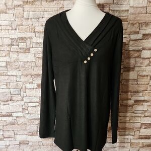 Athmile Elegant Black Blouse Sweater Brand New
